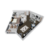 1 bedroom 1 bathroom floorplan